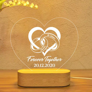 Personalized Forever Together Couple Gifts Happy Valentine's Day Led Lamp Printed PNHQ1301