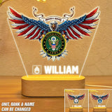 Personalized Proudly Served United State Army US Soldier/ Veteran With Logo And Rank Led Lamp Printed DTQT1301