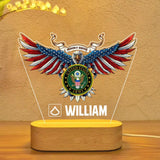 Personalized Proudly Served United State Army US Soldier/ Veteran With Logo And Rank Led Lamp Printed DTQT1301