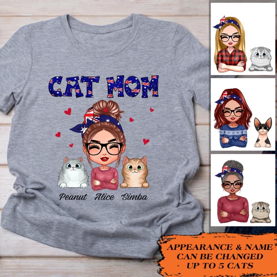 Personalized Australian Cat Mom Printed Tshirt 23JAN-VD13