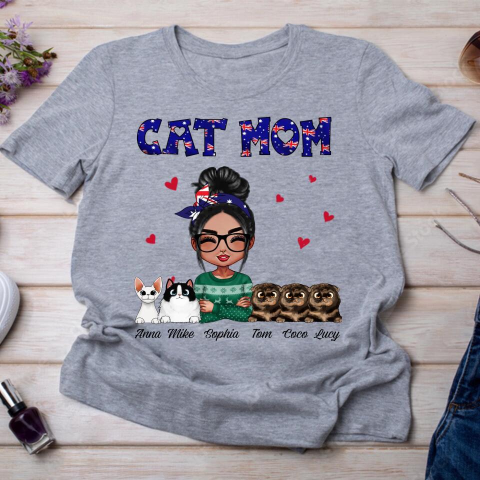 Personalized Australian Cat Mom Printed Tshirt 23JAN-VD13