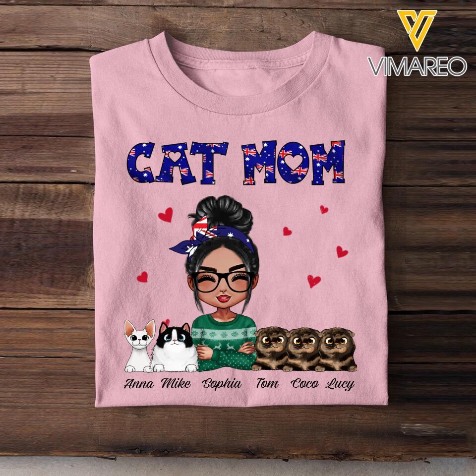 Personalized Australian Cat Mom Printed Tshirt 23JAN-VD13