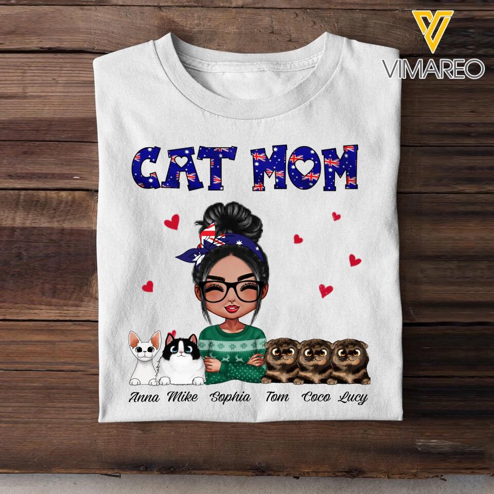 Personalized Australian Cat Mom Printed Tshirt 23JAN-VD13