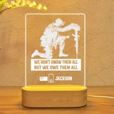 Personalized Australian Soldier/ Veteran We Don't Know Them All But We Owe Them All Rank Led Lamp Printed 23JAN-HY14