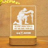 Personalized Canadian Soldier/ Veteran We Don't Know Them All But We Owe Them All Rank Led Lamp Printed 23JAN-HY14