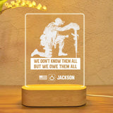 Personalized US Soldier/ Veteran We Don't Know Them All But We Owe Them All Rank Led Lamp Printed 23JAN-HY14