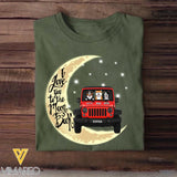 Personalized I Love You To The Moon & Back Dog with Jeep Tshirt Printed 23JAN-HY14