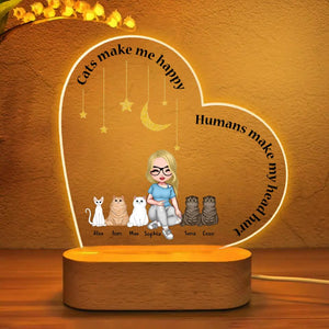 Personalized Cats Make Me Happy Humans Make My Head Hurt Led Lamp Printed PNVD1601