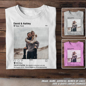 Personalized Photo Husband Wife Couple Valentine Gift Tshirt Printed PNDT180123