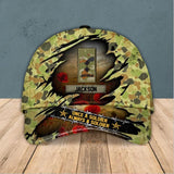 Personalized Australian Soldier/ Veteran Rank Camo Peaked Cap 3D Printed QTHQ180123