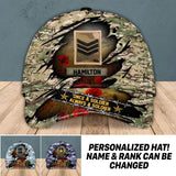 Personalized British Soldier/ Veteran Rank Camo Peaked Cap 3D Printed QTHQ180123