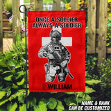 Personalized Once A Soldier Always A Soldier Swiss Soldier/Veteran Garden Flag Printed 23JAN-DT18