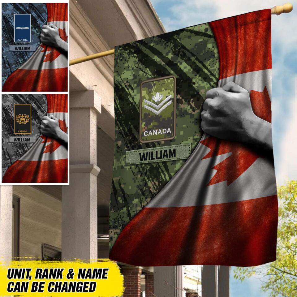 Personalized Canadian Soldier/Veteran House Flag Printed 23JAN-DT18