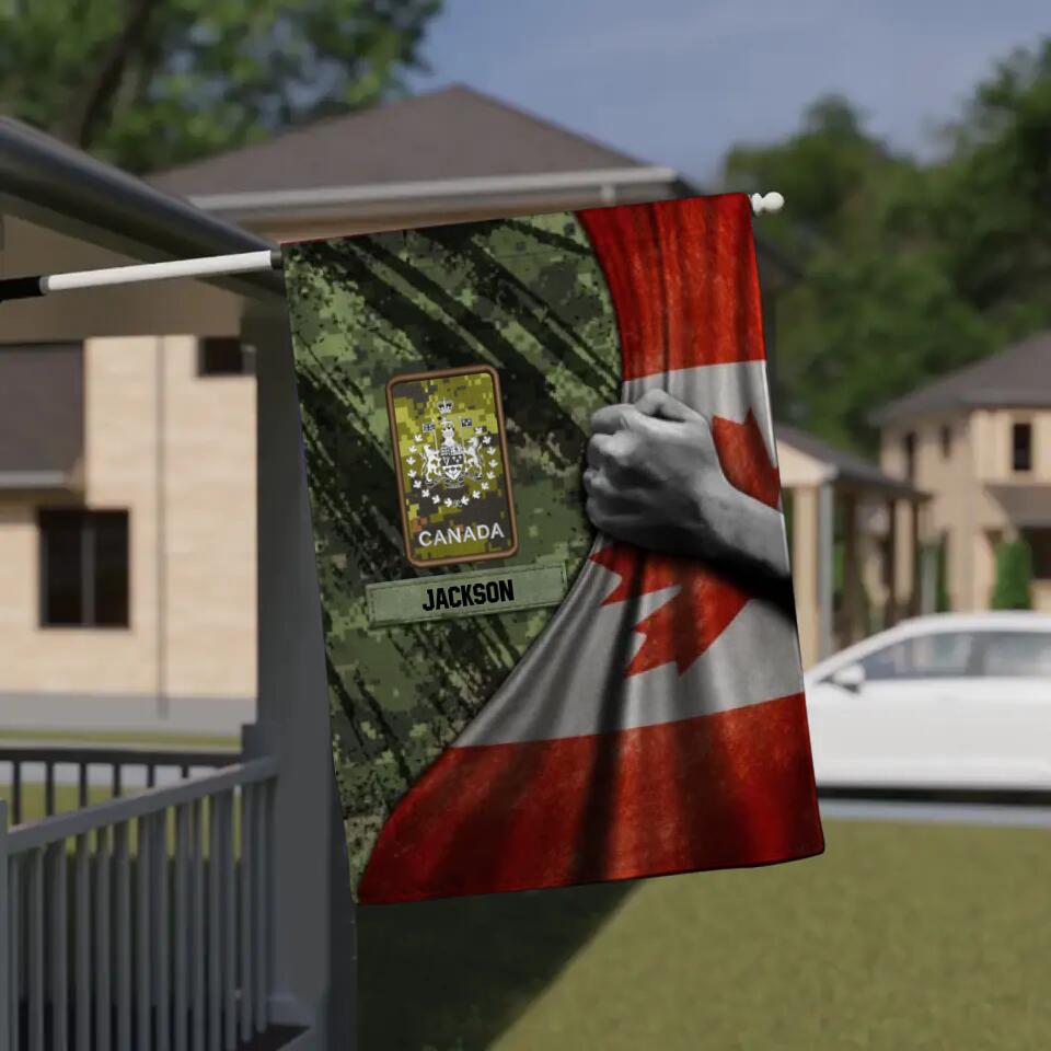 Personalized Canadian Soldier/Veteran House Flag Printed 23JAN-DT18
