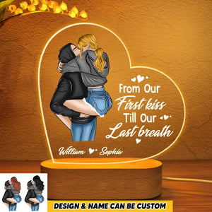 Personalized From Our First Kiss Till Our Last Breath Kissing Couple Valentine Best Gift For Husband Wife Boyfriend Girlfriend Led Lamp Printed QTHQ180123