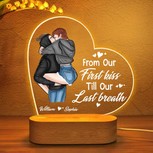 Personalized From Our First Kiss Till Our Last Breath Kissing Couple Valentine Best Gift For Husband Wife Boyfriend Girlfriend Led Lamp Printed QTHQ180123