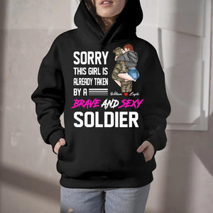 Personalized Sorry This Girl Is Already Taken By An UK Brave Adn Sexy Soldier Hoodie Printed HQPN1801