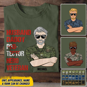 Personalized Canadian Soldier/ Veteran Husband Daddy Protector Hero Veteran Printed Tshirts 23JAN-DT29