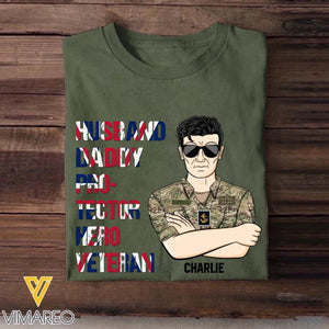 Personalized UK Soldier/ Veteran Husband Daddy Protector Hero Veteran Printed Tshirts 23JAN-DT29