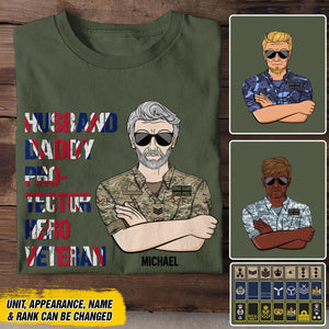 Personalized UK Soldier/ Veteran Husband Daddy Protector Hero Veteran Printed Tshirts 23JAN-DT29
