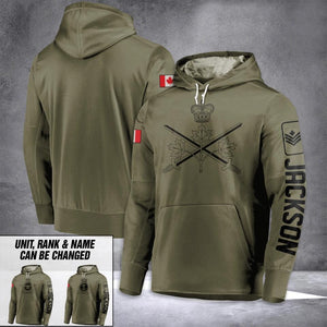 Personalized Canadian Solider/ Veteran Logo Unit Rank Hoodie 3D Printed 23JAN-DT30