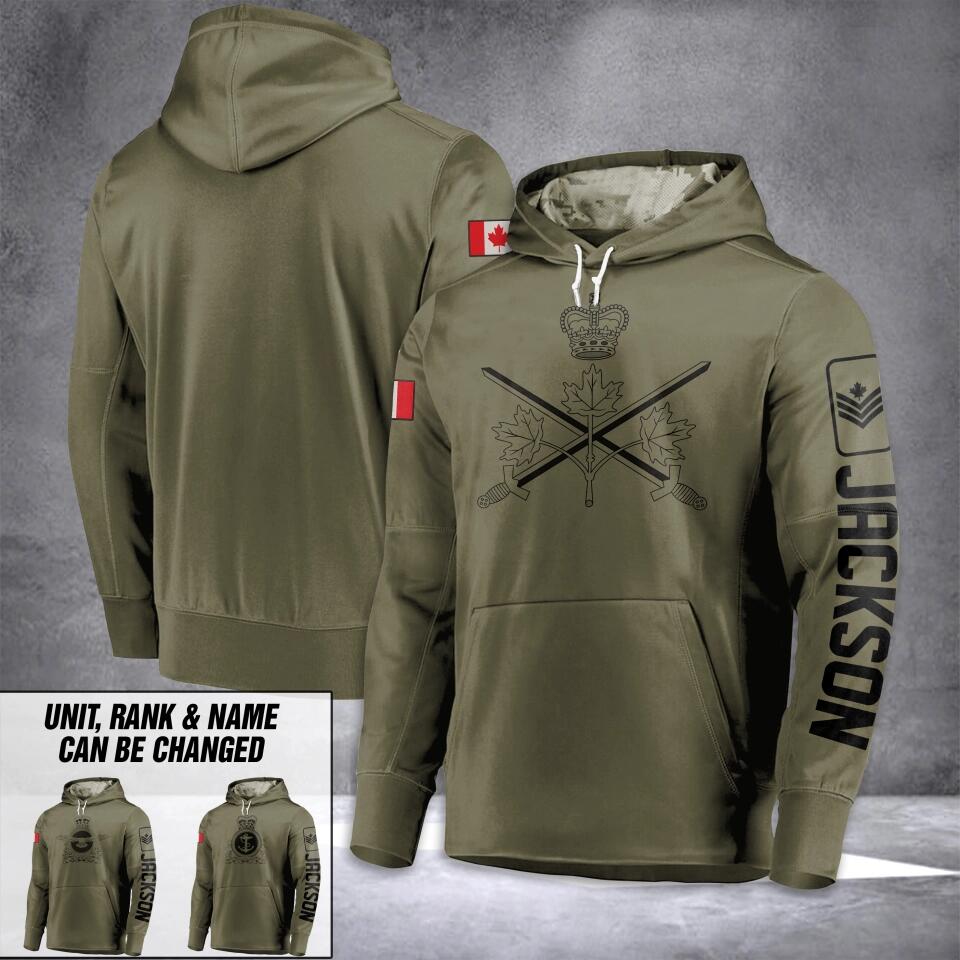 Personalized Canadian Solider/ Veteran Logo Unit Rank Hoodie 3D Printed 23JAN-DT30