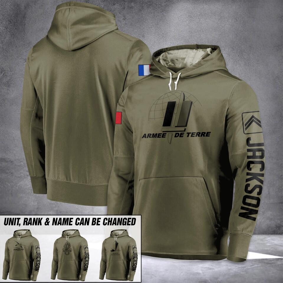 Personalized French Solider/ Veteran Logo Unit Rank Hoodie 3D Printed 23JAN-DT30