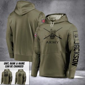 Personalized UK Solider/ Veteran Logo Unit Rank Hoodie 3D Printed 23JAN-DT30
