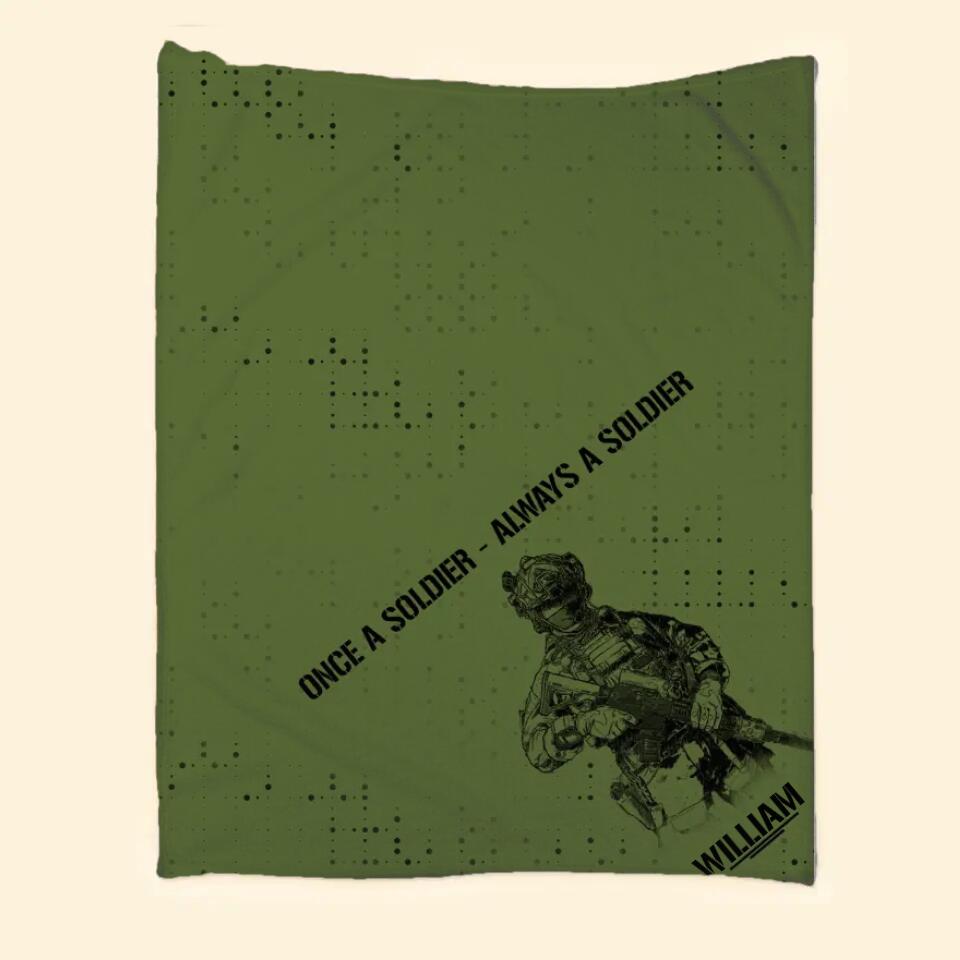 Personalized Once A Soldier Always A Soldier Quilt Blanket Printed 23JAN-DT30