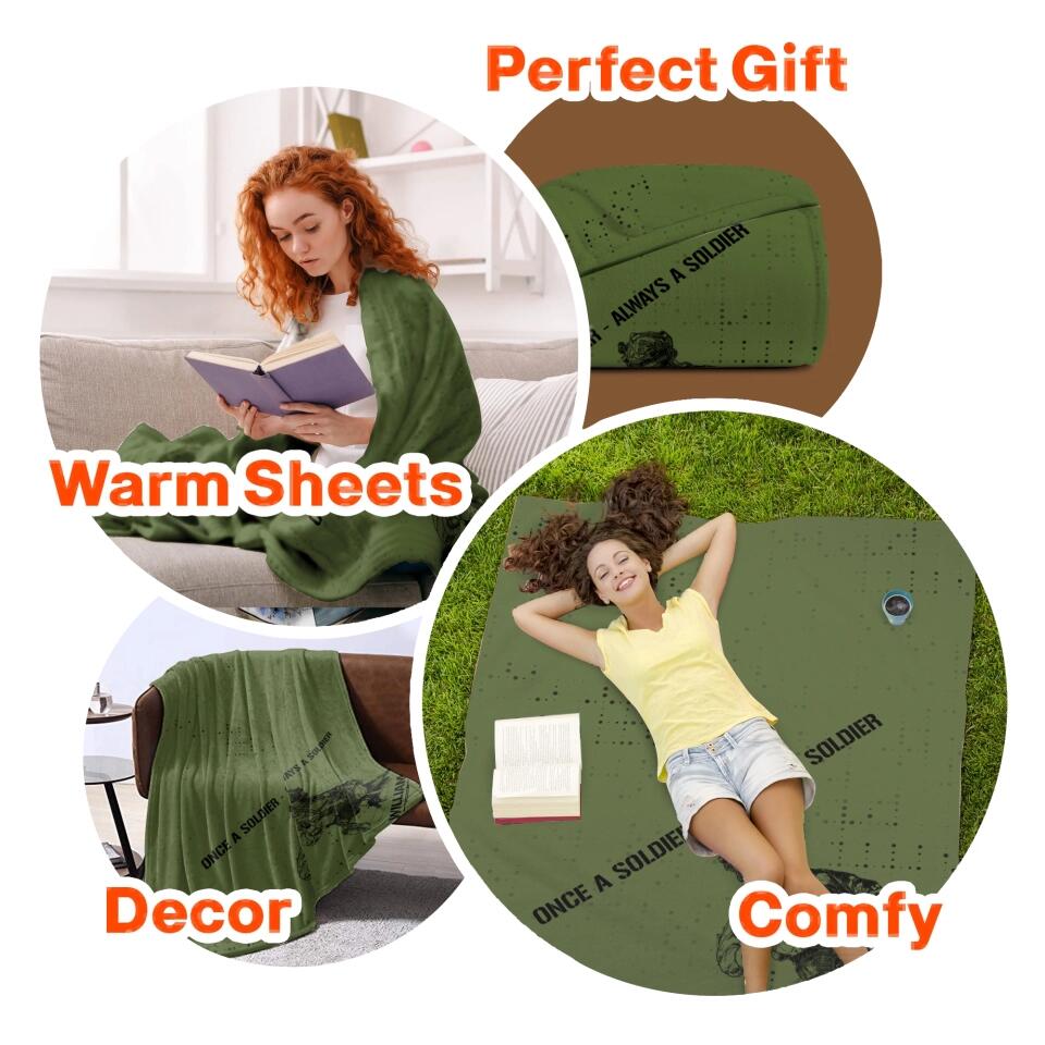 Personalized Once A Soldier Always A Soldier Quilt Blanket Printed 23JAN-DT30