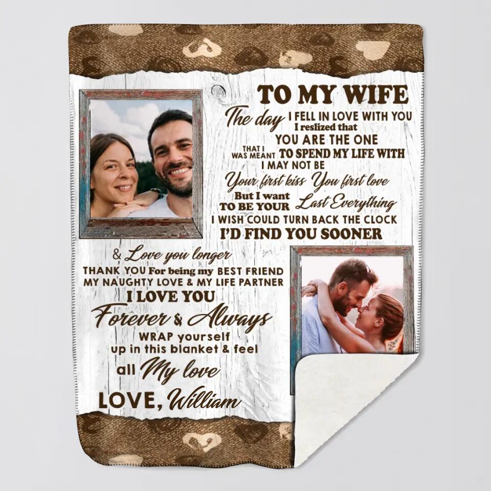 Personalized To My Wife The Day I Fell In Love With You I Realized That You Are The One Couple Quilt Blanket Printed PNHQ2901