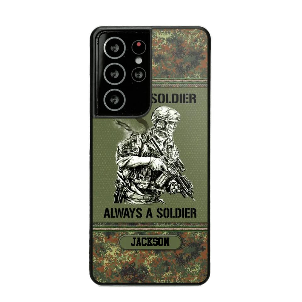 Personalized Once A Soldier Always A Soldier German Soldier/Veteran Phonecase Printed 23JAN-DT31