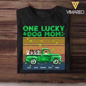 Personalized One Lucky Dog Mom Tshirt Printed 23JAN-HQ31