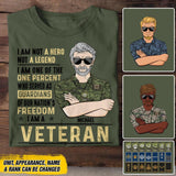 Personalized Canadian Soldier/ Veteran I Am Not A Hero Not A Legend I Am One Of The One Percent Who Served As Guardians Of Our Nation's Freedom I Am A Veteran Printed Tshirts 23JAN-DT31