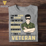 Personalized Canadian Soldier/ Veteran I Am Not A Hero Not A Legend I Am One Of The One Percent Who Served As Guardians Of Our Nation's Freedom I Am A Veteran Printed Tshirts 23JAN-DT31