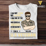 Personalized US Soldier/ Veteran I Am Not A Hero Not A Legend I Am One Of The One Percent Who Served As Guardians Of Our Nation's Freedom I Am A Veteran Printed Tshirts 23JAN-DT31