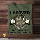 Personalized French Soldier/ Veteran I Served My Country What Did You Do Printed Tshirts 23JAN-HQ31