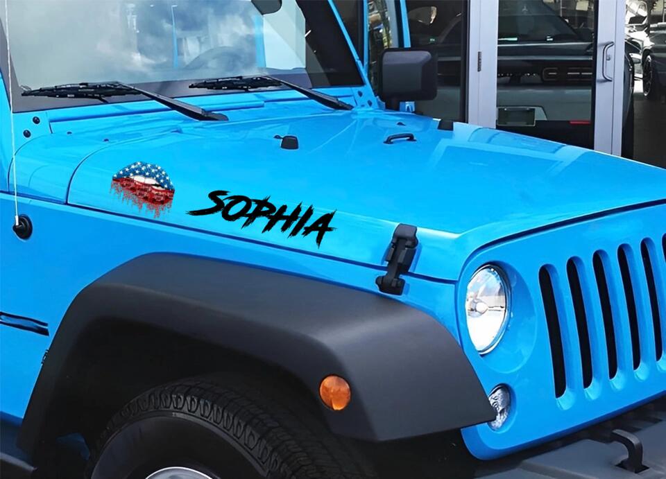 Personalized Jeep Hood Decal Printed 23FEB-DT01