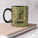 Personalized Australian Soldier/ Veteran Rank Flag Camo Black Mug Printed 23FEB-HQ01