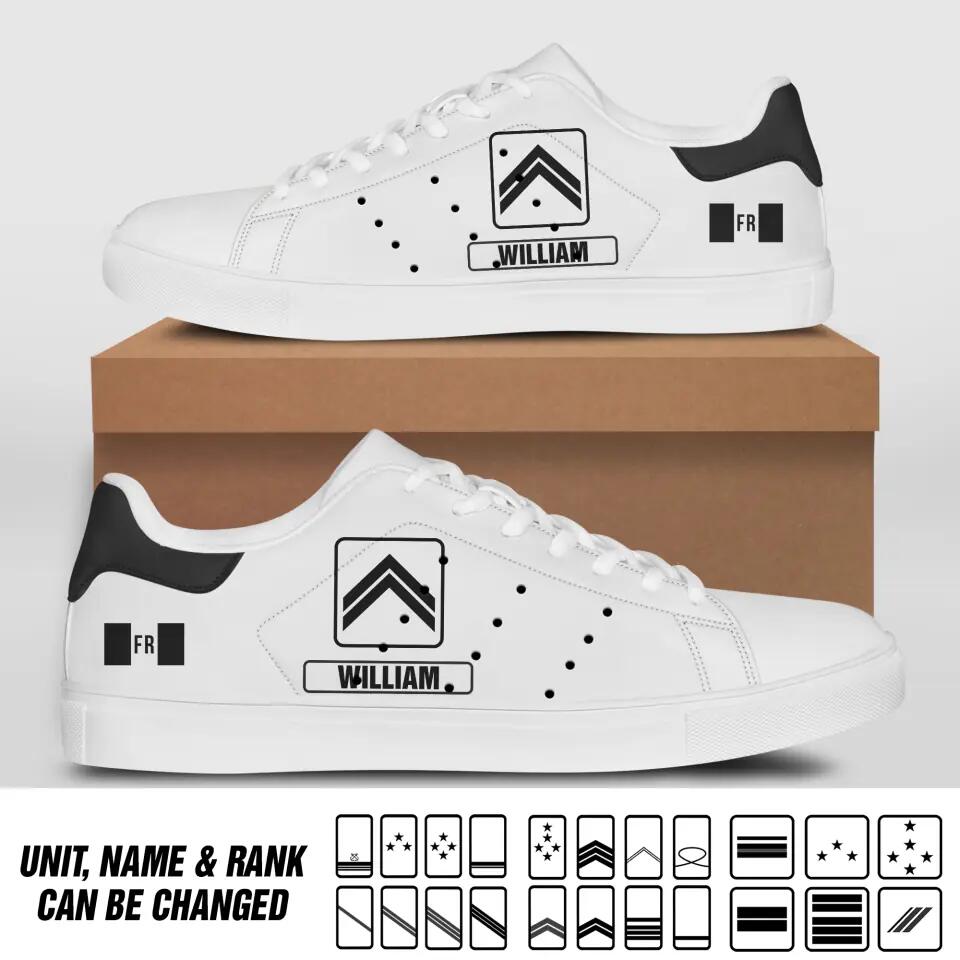 Personalized French Soldier/ Veteran Rank Low Top Shoes 23FEB-DT02