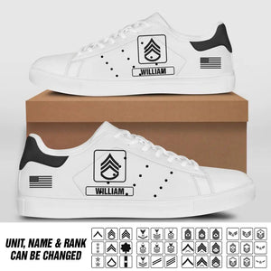 Personalized US Soldier/ Veteran Rank Low Top Shoes 23FEB-DT02