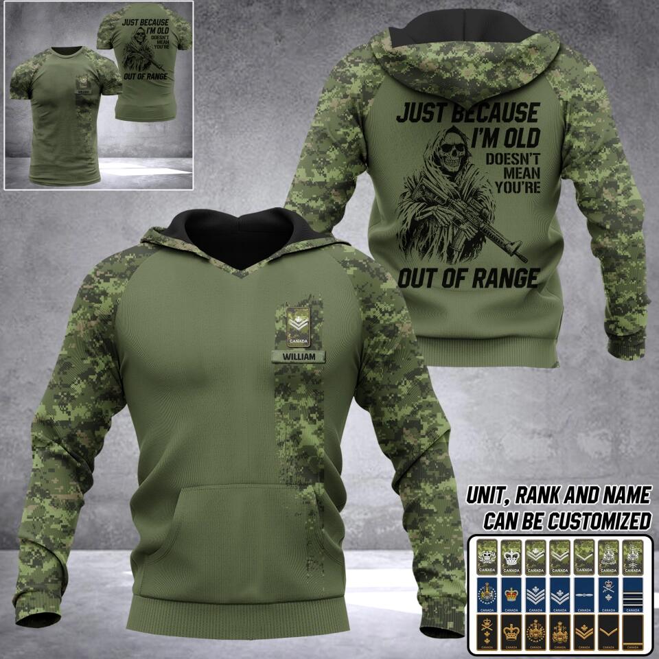 Personalized Canadian Solider/ Veteran With Name and Rank Camo Hoodie 3D Printed QTDT0202