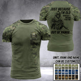 Personalized Australian Veteran/ Soldier  Rank Camo 3D Printed Tshirt QTDT0202
