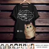 Personalized Never Underestimate An Old Lady Who Loves Cats And Was Born In June Tshirt Printed QTDT0202