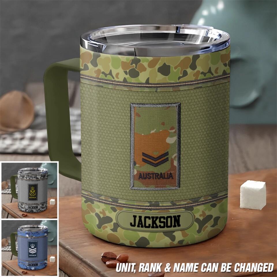 Personalized Australian Veteran/Soldier Insulated Mug Printed 23FEB-DT03