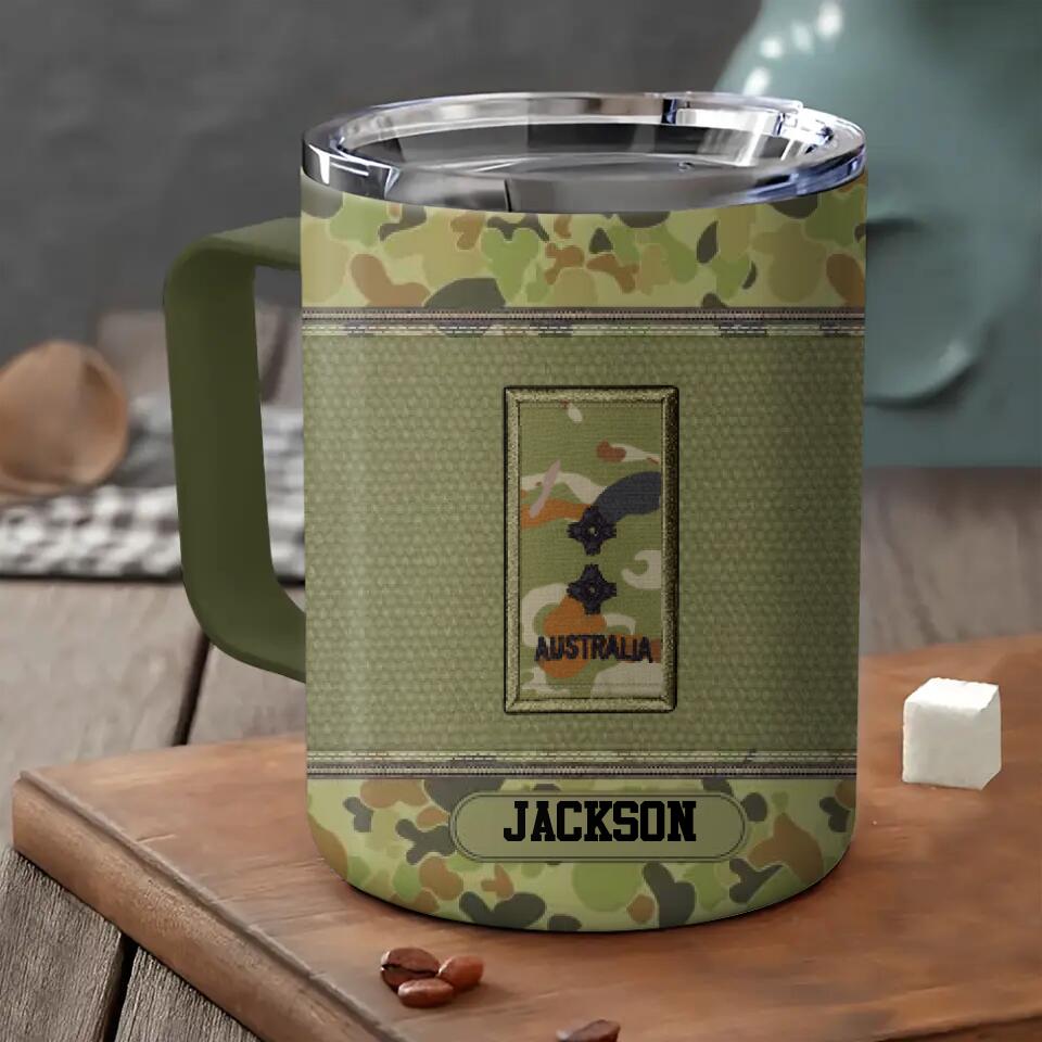 Personalized Australian Veteran/Soldier Insulated Mug Printed 23FEB-DT03