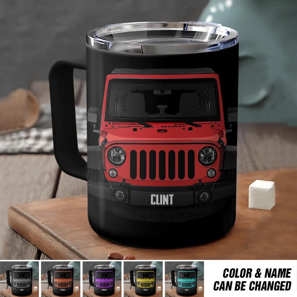 Personalized Jeep with Name Mug Printed 23FEB-DT03