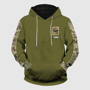 Personalized UK Solider/ Veteran With Name and Rank or Flag Camo Hoodie 3D Printed QTHQ0402