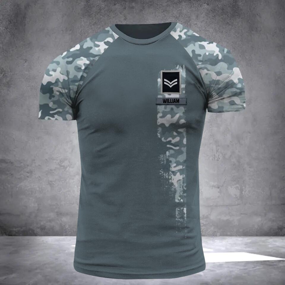 Personalized UK Solider/ Veteran One A Soldier Always A Soldier  Camo With Name and Rank Hoodie Or Tshirt 3D Printed QTDT0602