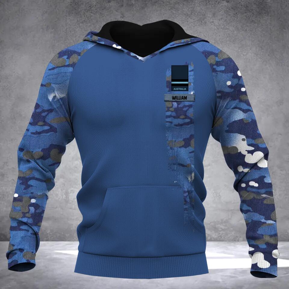 Personalized Australian Solider/ Veteran I Served My Country What Did You Do Name and Rank Camo Hoodie 3D Printed 23FEB-DT06